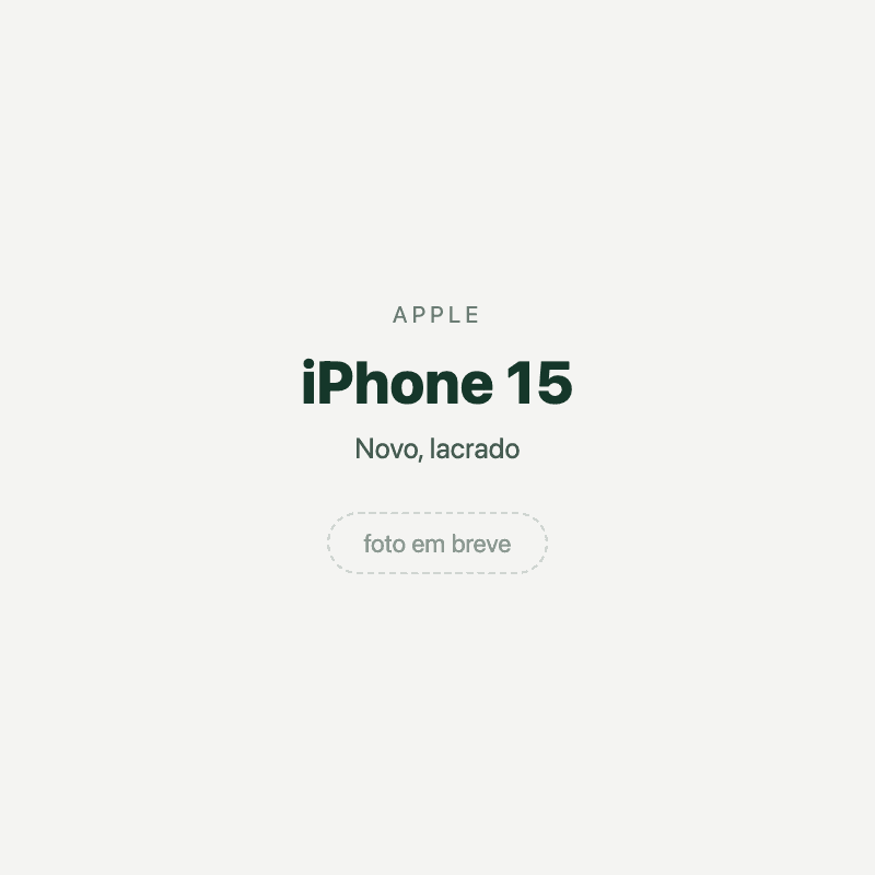 iPhone 15 — imagem provisória, foto do aparelho ainda não disponível