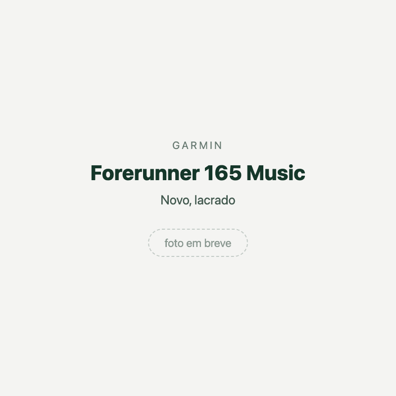Forerunner 165 Music — imagem provisória, foto do aparelho ainda não disponível