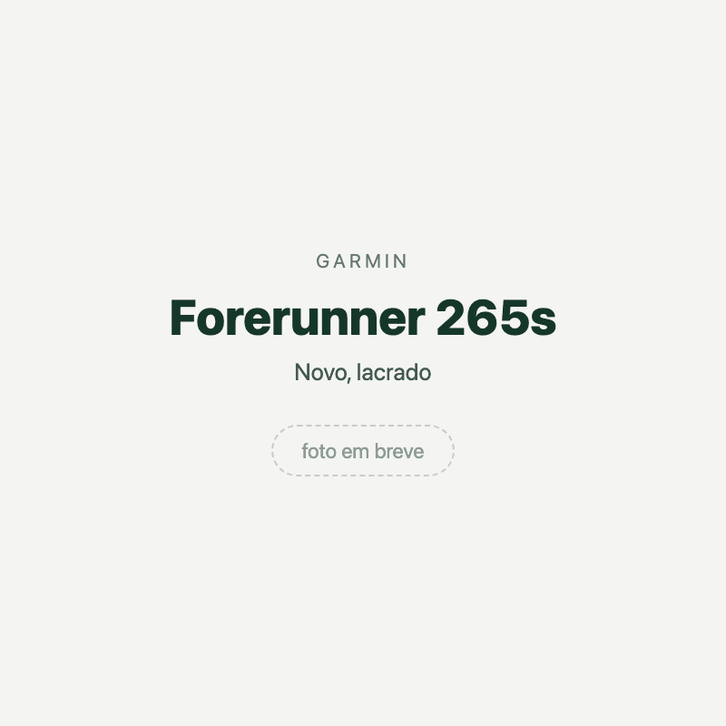 Forerunner 265s — imagem provisória, foto do aparelho ainda não disponível