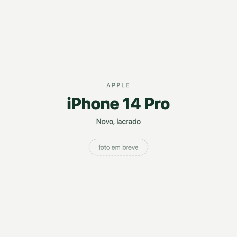 iPhone 14 Pro — imagem provisória, foto do aparelho ainda não disponível