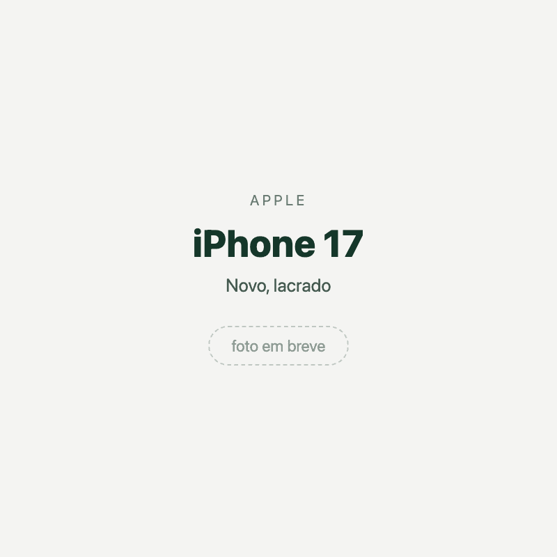 iPhone 17 — imagem provisória, foto do aparelho ainda não disponível